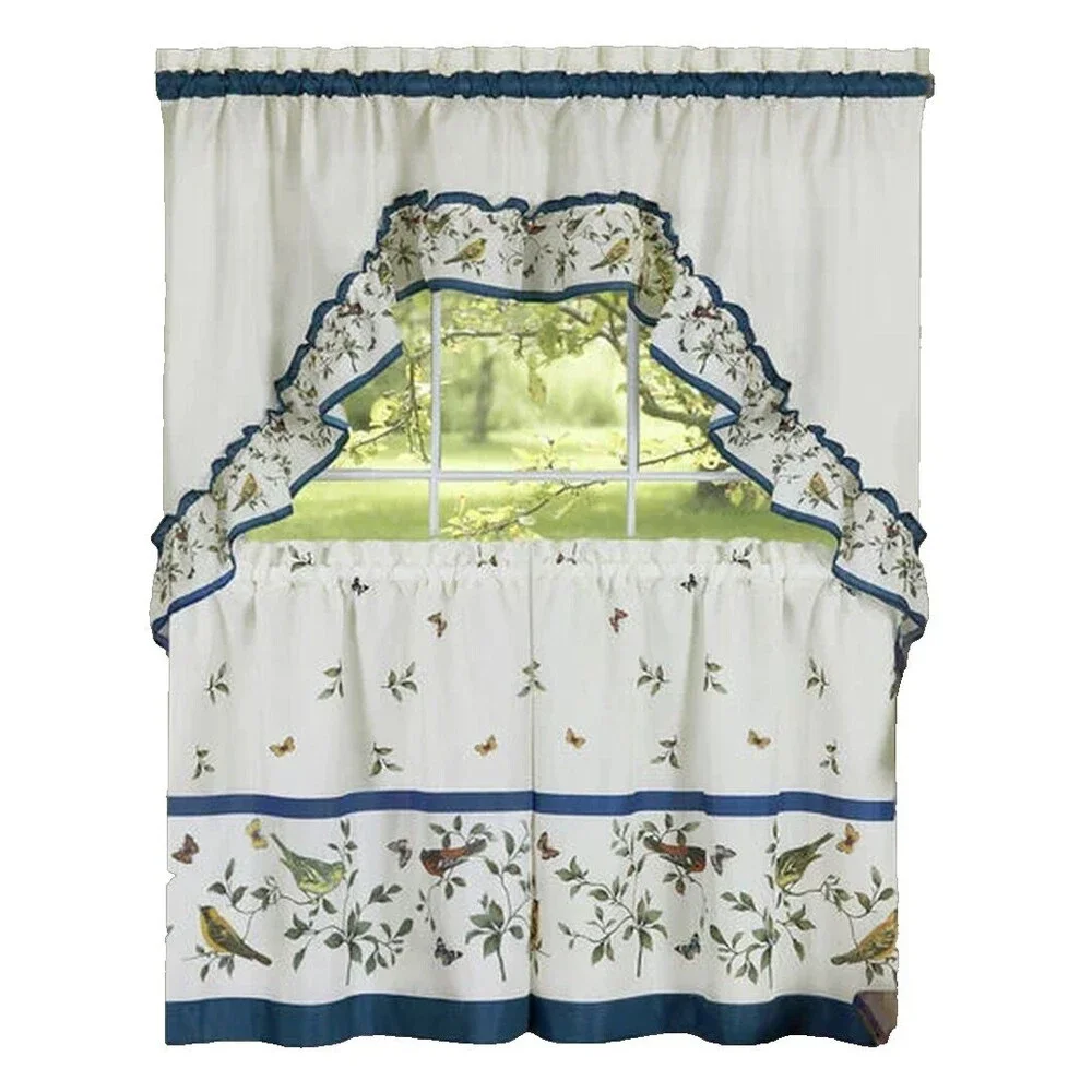 3pc Kitchen Curtains Set: 2 Tiers (28.5